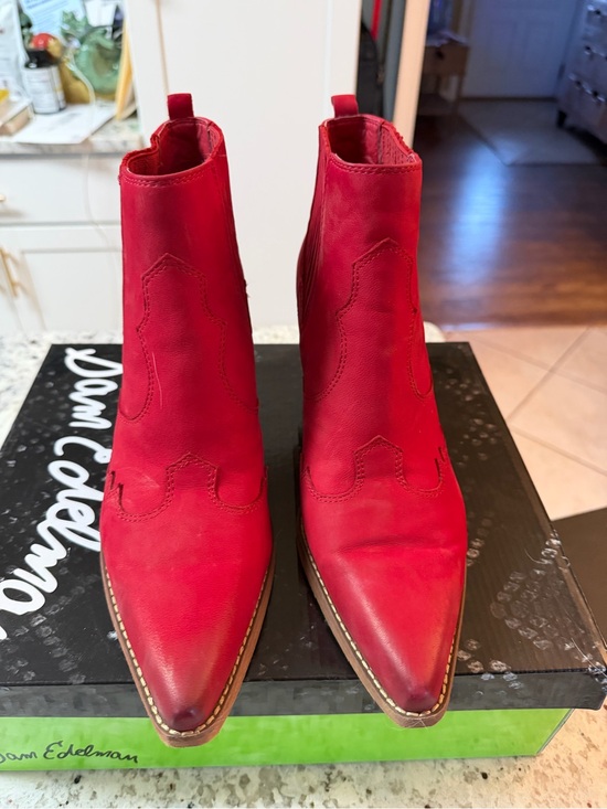 Sam Edelman Shoes - Sam Edelman Red Pointed Western Ankle Booties